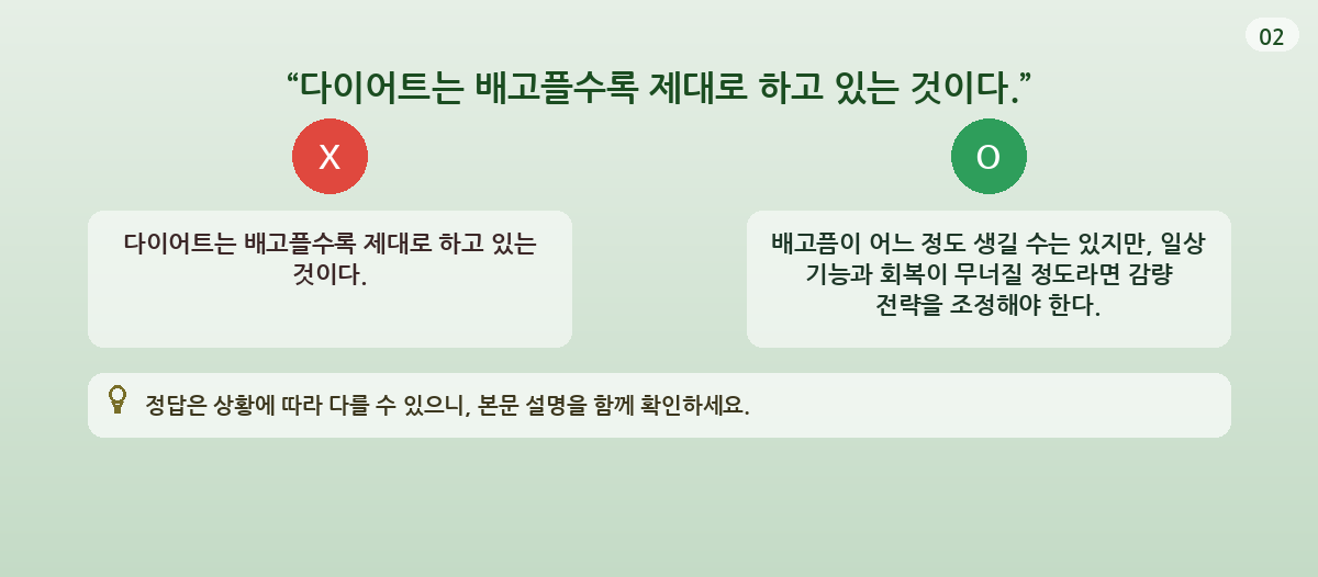 기초대사량보다 적게 먹기, 일률적인 위험 신호일까? 요약 인포그래픽