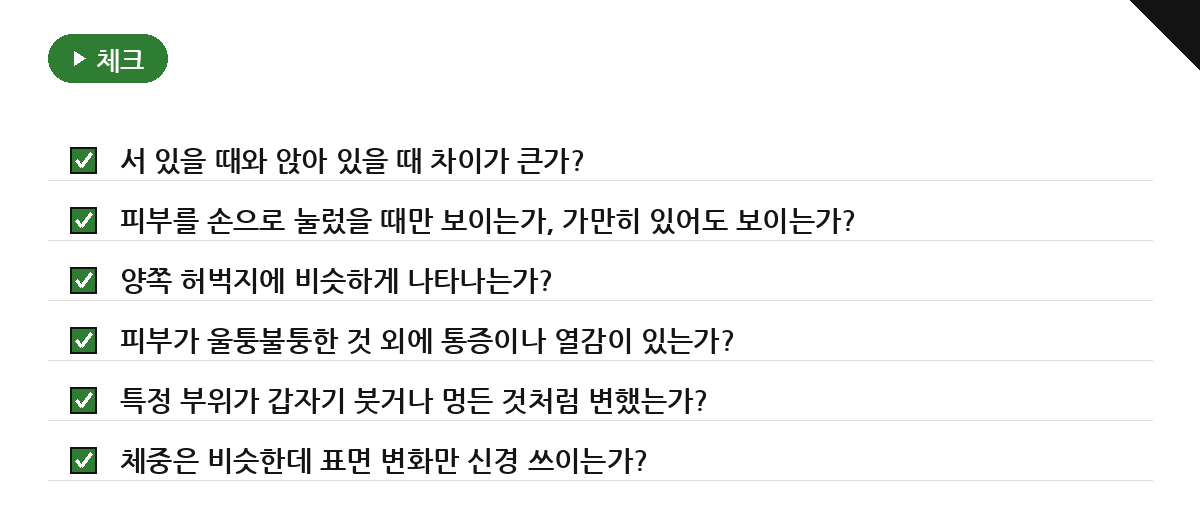 원인을 하나로 좁히기보다 ‘언제, 어떻게’ 보이는지 살펴보세요 요약 인포그래픽