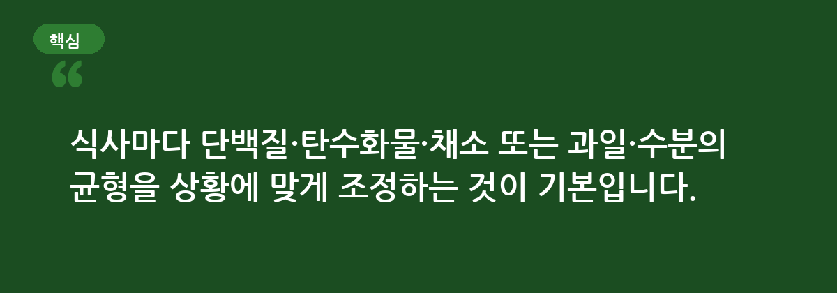 메뉴보다 먼저 정할 매끼 구성 기준 요약 인포그래픽