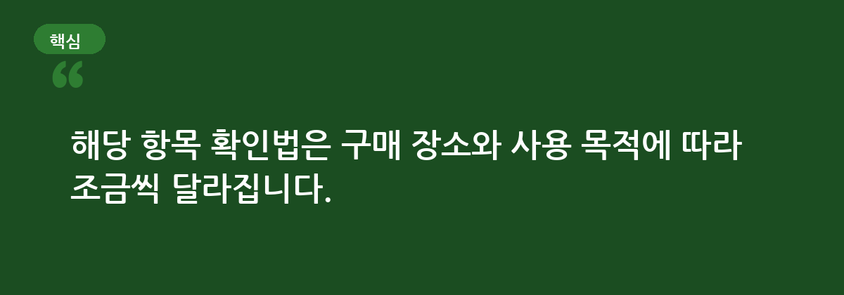 구매 상황에 따라 달라지는 장뇌 확인법 요약 인포그래픽